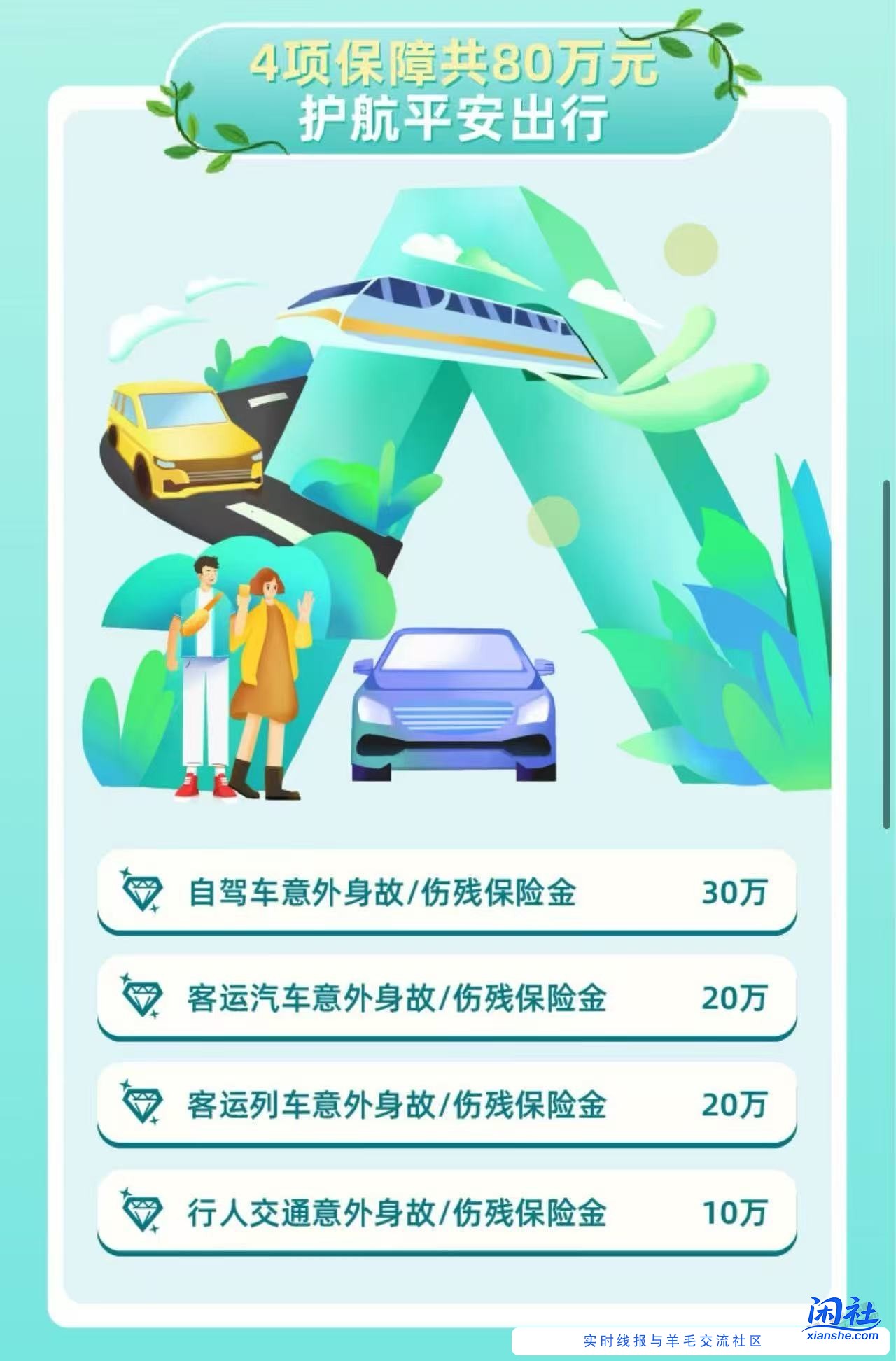 免费领取国庆假期出行意外险最高80万保障