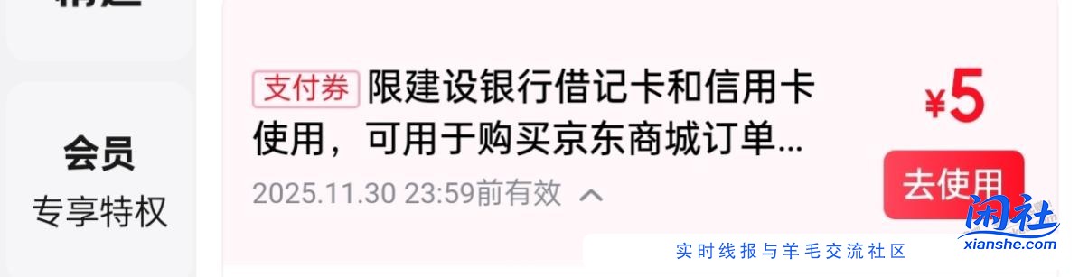 现在JD的支付券在1号店买商品能出券吗？例如建行的这张